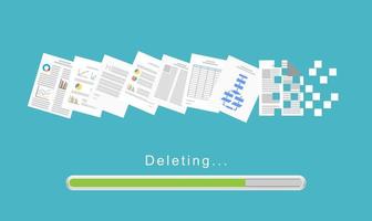 eliminare file o eliminare documenti. vettore