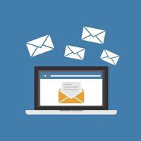 inviare o ricevere e-mail. marketing via email. vettore