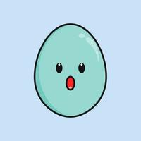 uovo di anatra carino con personaggio dei cartoni animati di espressione vettore