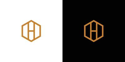 design del logo delle iniziali della lettera h moderna e di lusso 2 vettore