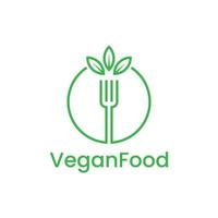 design del logo del cibo vegano della natura vettore