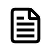 illustrazione vettoriale dell'icona di un foglio di carta. adatto per elementi icona standard di nuovi file, documenti d'ufficio e pagine cartacee. icona del file delineato.