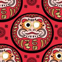 Modello senza cuciture della bambola di Daruma. vettore