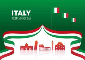 sfondo del giorno dell'indipendenza dell'italia per la celebrazione nazionale il 2 giugno. vettore