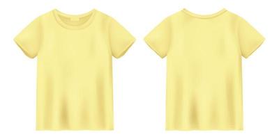 maglietta gialla unisex mock up. modello di disegno della maglietta. vettore