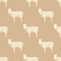 modello senza cuciture di pecore. animali domestici su sfondo colorato. illustrazione vettoriale per il tessile.