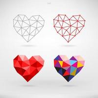 set di simboli del cuore per San Valentino. a forma di cuore per carta decorativa, sito Web, design del modello e cartolina. vettore. vettore
