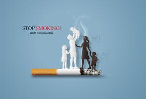 Non fumare e World No Tobacco Day vettore