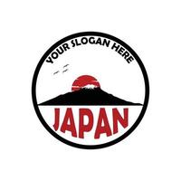 l'illustrazione della montagna giapponese è buona per attaccare gli adesivi delle etichette del marchio vettore