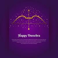 celebrazione sfondo del giorno di dussehra con arco e freccia shinny. design del giorno di dussehra con arco e freccia dorati vettore