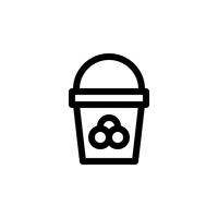 Illustrazione di vettore del secchio del gelato, icona di stile di linea di dolci