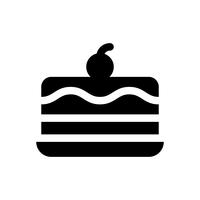 Illustrazione di vettore della torta del gelato, icona solida di stile dei dolci