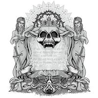 stemma del cranio del grunge vettore