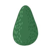 intero avocado isolato su sfondo bianco. illustrazione botanica astratta in doodle. vettore