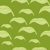 modello senza cuciture casuale naturale con sagome di mandarini foglia doodle. opere d'arte di colore verde. vettore