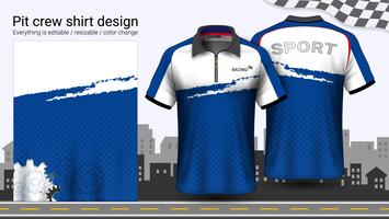 T-shirt polo con cerniera, modello mockup di uniformi da corsa per abbigliamento Active e abbigliamento sportivo. vettore