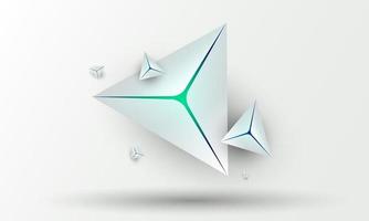 il triangolo bianco 3d astratto modella lo sfondo. illustrazione disegno vettoriale concetto di tecnologia digitale.