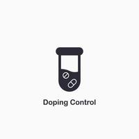 icona della provetta. controllo antidoping. provette per la conservazione e il trasporto in sicurezza dei campioni dopanti. icona della pillola. vettore