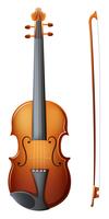 Un violino marrone vettore