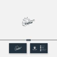 chitarra semplice minimalista e femminile line art logo vettore
