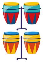 Due set di tamburi colorati vettore