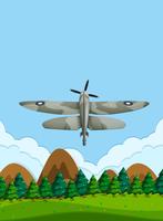 Aeroplano dell&#39;esercito che vola sul cielo vettore