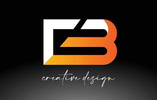 logo della lettera eb con colori dorati bianchi e vettore di icone dal design minimalista