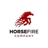 illustrazione del disegno del logo dell'icona di vettore del cavallo di fuoco