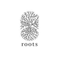 illustrazione logo grafica vettoriale di alberi secchi e radici fibrose, buona per il logo artistico