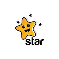 illustrazione logo grafica vettoriale di divertenti stelle sorridenti