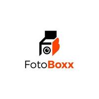 illustrazione logo grafica vettoriale della scatola della fotocamera, buona per il logo del fotografo