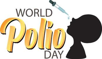 poster per la giornata mondiale della polio con vaccino antipolio orale vettore