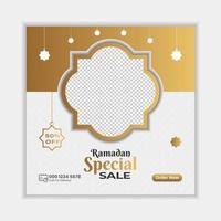 modello di post sui social media con banner di vendita ramadan con sfondo vettore