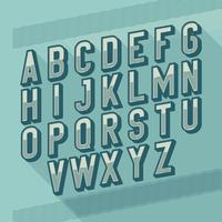 Tipografia a strisce Retro Vintage 3D Sans Serif inclinata vettore