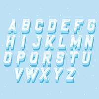 Icicles italic alphabet Insieme di elementi di lettering congelati