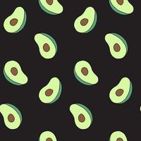 modello senza saldatura con frutto di avocado. cibo vegano, buona alimentazione, alimentazione sana. stampa per tessuti, vestiti, carta da regalo, invito, design e arredamento. illustrazione brillante, gustosa e alla moda vettore