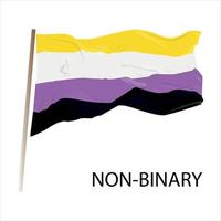 bandiera non binaria su sfondo bianco vettore