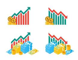 illustrazioni di fluttuazione dei soldi della lira turca vettore