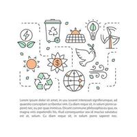 illustrazione lineare del concetto di risparmio del pianeta. protezione della natura. ecologia. articolo, brochure, impaginazione di riviste. giorno della Terra. protezione dell'ambiente. icone con casella di testo. disegno vettoriale isolato