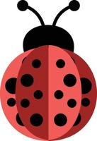 simbolo dello scarabeo rosso, le sue ali portano macchie nere .art cartoon .eps vettore