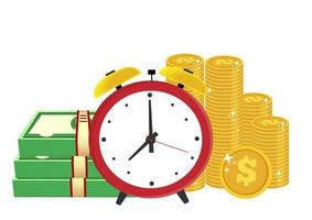gestendo tempo e denaro. il tempo è denaro o il tempo deve essere pagato. immagine vettoriale di pianificazione finanziaria