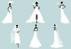 Pacchetto Silhouette vettoriale sposa