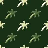 botanica minimalista modello esotico senza cuciture con piccolo semplice ornamento di palma bianca e verde. vettore