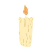 candela isolata su sfondo bianco. cartone animato carino vacanza decorazione disegnata a mano. vettore