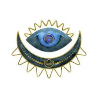 illustrazione dell'occhio dell'acquerello di lusso in stile boho vettore