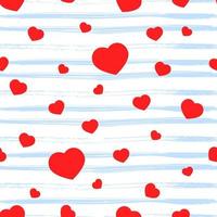 modello senza cuciture del cuore di San Valentino con forma rossa, strisce blu di struttura. sfondo di vacanza. concetto di amore. per artigianato, carta da parati, confezione regalo, scrapbooking, sfondo vettoriale tessile per abiti.
