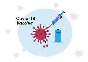 l'invenzione del vaccino per uccidere il coronavirus covid-19 illustrazione vettoriale sfondo bianco