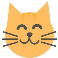 icona di faccia di gatto a disegnare piatto semplice. vettore