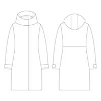 modello donne cappotto lungo illustrazione vettoriale design piatto contorno abbigliamento collezione capispalla