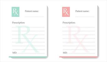 modulo rx per farmaci da prescrizione per la stampa. forma medica. vettore
